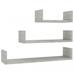 Acquista Mensole a Muro 3 pz Grigio Cemento in Truciolato con riferimento GHV-800202 della ditta GARDENHOME