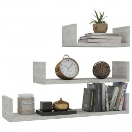 Acquista Mensole a Muro 3 pz Grigio Cemento in Truciolato con riferimento GHV-800202 della ditta GARDENHOME