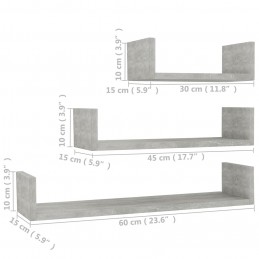 Acquista Mensole a Muro 3 pz Grigio Cemento in Truciolato con riferimento GHV-800202 della ditta GARDENHOME