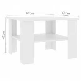 Acquista Tavolino da Salotto Bianco 60x60x42 cm in Legno Multistrato con riferimento GHV-800207 della ditta GARDENHOME