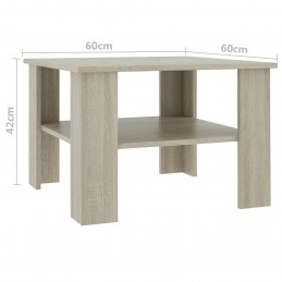 Acquista Tavolino da Caffè Rovere Sonoma 60x60x42 cm in Truciolato con riferimento GHV-800210 della ditta GARDENHOME