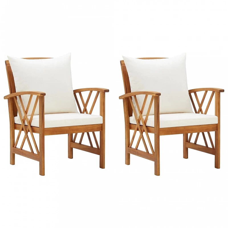 Acquista Sedie da Giardino con Cuscini 2 pz in Massello di Acacia con riferimento GHV-310267 della ditta GARDENHOME