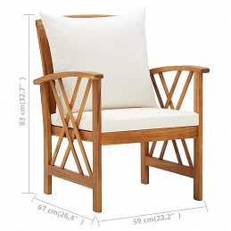 Acquista Sedie da Giardino con Cuscini 2 pz in Massello di Acacia con riferimento GHV-310267 della ditta GARDENHOME