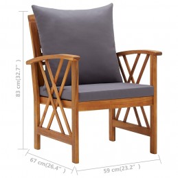 Acquista Sedie da Giardino con Cuscini 2 pz in Massello di Acacia con riferimento GHV-310268 della ditta GARDENHOME