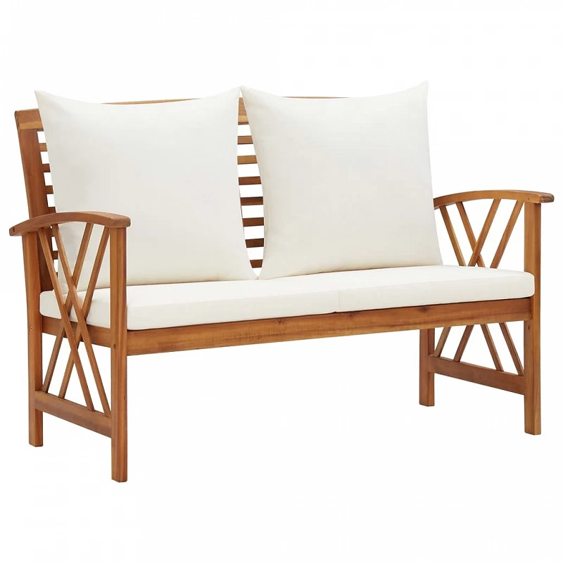 Acquista Panca da Giardino con Cuscini 119 cm in Massello Acacia con riferimento GHV-310270 della ditta GARDENHOME