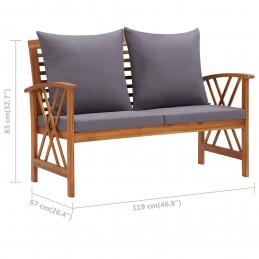 Acquista Panca da Giardino con Cuscini 119 cm in Massello Acacia con riferimento GHV-310271 della ditta GARDENHOME