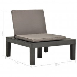 Acquista Sedia a Sdraio da Giardino con Cuscino in Plastica Antracite con riferimento GHV-48826 della ditta GARDENHOME
