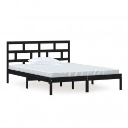 Acquista Giroletto Nero in Legno Massello 150x200 cm 5FT King Size con riferimento GHV-3101227 della ditta GARDENHOME
