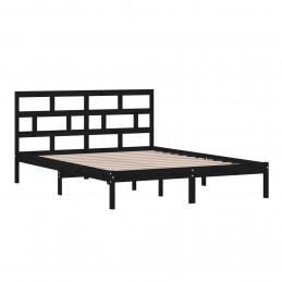Acquista Giroletto Nero in Legno Massello 150x200 cm 5FT King Size con riferimento GHV-3101227 della ditta GARDENHOME