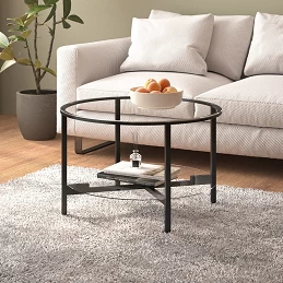 Acquista Tavolino da Salotto Nero e Trasparente 70 cm in Vetro Temperato con riferimento GHV-331617 della ditta GARDENHOME
