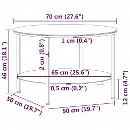 Acquista Tavolino da Salotto Nero e Trasparente 70 cm in Vetro Temperato con riferimento GHV-331617 della ditta GARDENHOME
