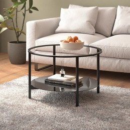 Acquista Tavolino da Salotto Nero e Trasparente 70 cm in Vetro Temperato con riferimento GHV-331618 della ditta GARDENHOME
