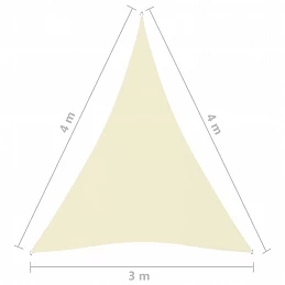 Acquista Parasole a Vela Oxford Triangolare 3x4x4 m Crema con riferimento GHV-135229 della ditta GARDENHOME