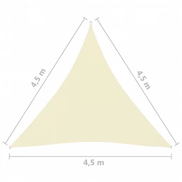 Acquista Parasole a Vela Oxford Triangolare 4,5x4,5x4,5 m Crema con riferimento GHV-135233 della ditta GARDENHOME