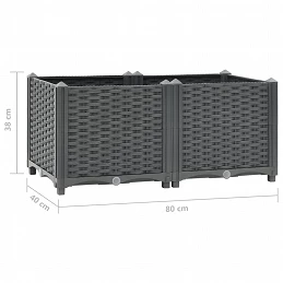 Acquista Fioriera Rialzata 80x40x38 cm in Polipropilene con riferimento GHV-310402 della ditta GARDENHOME