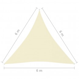 Acquista Parasole a Vela in Tessuto Oxford Triangolare 6x6x6m Crema con riferimento GHV-135240 della ditta GARDENHOME