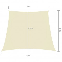 Acquista Parasole a Vela in Tela Oxford a Trapezio 2/4x3 m Crema con riferimento GHV-135241 della ditta GARDENHOME