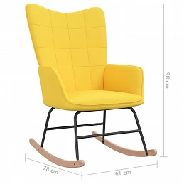 Acquista Sedia a Dondolo Giallo Senape in Tessuto con riferimento GHV-328014 della ditta GARDENHOME