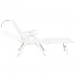 Acquista Lettino Prendisole Pieghevole in Plastica Bianco con riferimento GHV-48754 della ditta GARDENHOME