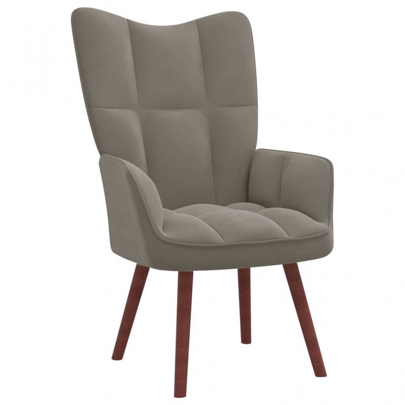 Acquista Sedia Relax Grigio Chiaro in Velluto con riferimento GHV-328051 della ditta GARDENHOME
