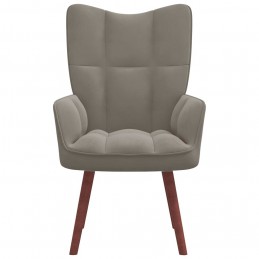 Acquista Sedia Relax Grigio Chiaro in Velluto con riferimento GHV-328051 della ditta GARDENHOME