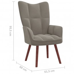 Acquista Sedia Relax Grigio Chiaro in Velluto con riferimento GHV-328051 della ditta GARDENHOME
