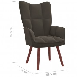 Acquista Sedia Relax Grigio Scuro in Velluto con riferimento GHV-328052 della ditta GARDENHOME