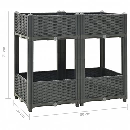 Acquista Fioriera Rialzata 80x40x71 cm in Polipropilene con riferimento GHV-310406 della ditta GARDENHOME