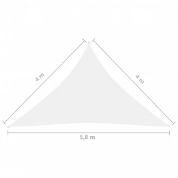 Acquista Parasole a Vela in Tessuto Oxford Triangolare 4x4x5,8m Bianco con riferimento GHV-135287 della ditta GARDENHOME