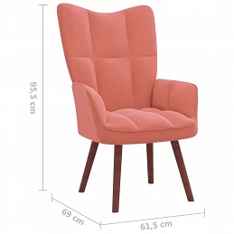 Acquista Sedia Relax Rosa in Velluto con riferimento GHV-328055 della ditta GARDENHOME