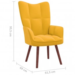 Acquista Poltrona Relax Giallo Senape in Velluto con riferimento GHV-328058 della ditta GARDENHOME