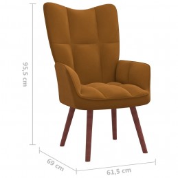 Acquista Sedia Relax Marrone in Velluto con riferimento GHV-328059 della ditta GARDENHOME