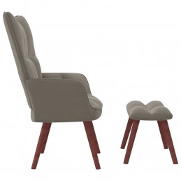 Acquista Poltrona Relax con Poggiapiedi Grigio Chiaro in Velluto con riferimento GHV-328062 della ditta GARDENHOME
