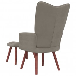 Acquista Poltrona Relax con Poggiapiedi Grigio Chiaro in Velluto con riferimento GHV-328062 della ditta GARDENHOME