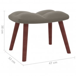 Acquista Poltrona Relax con Poggiapiedi Grigio Chiaro in Velluto con riferimento GHV-328062 della ditta GARDENHOME