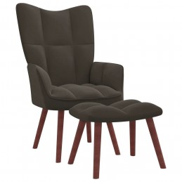 Acquista Poltrona Relax con Poggiapiedi Grigio Scuro in Velluto con riferimento GHV-328063 della ditta GARDENHOME