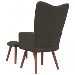 Acquista Poltrona Relax con Poggiapiedi Grigio Scuro in Velluto con riferimento GHV-328063 della ditta GARDENHOME
