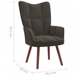 Acquista Poltrona Relax con Poggiapiedi Grigio Scuro in Velluto con riferimento GHV-328063 della ditta GARDENHOME