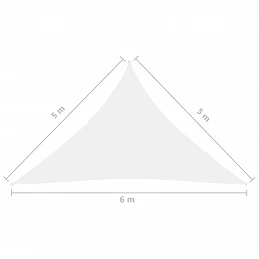 Acquista 135293 Sunshade Sail Oxford Fabric Triangular 5x5x6 m White con riferimento GHV-135293 della ditta GARDENHOME