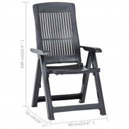 Acquista Sedie da Giardino Reclinabili 2 pz in Plastica Antracite con riferimento GHV-48768 della ditta GARDENHOME