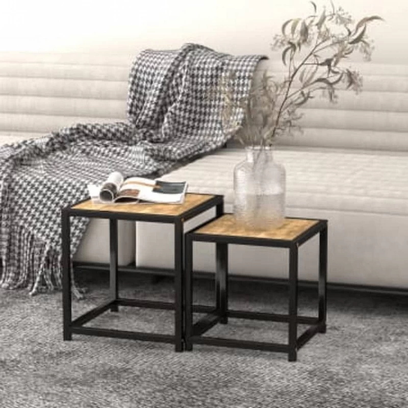 Acquista Tavolini 2 pz in MDF Neri e Gialli con riferimento GHV-331656 della ditta GARDENHOME