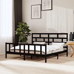 Acquista Giroletto Nero in Legno Massello di Pino 200x200 cm con riferimento GHV-3101372 della ditta GARDENHOME