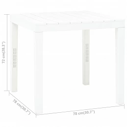 Acquista Tavolo da Giardino Bianco 78x78x72 cm in Plastica con riferimento GHV-48783 della ditta GARDENHOME