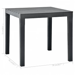 Acquista Tavolo da Giardino Antracite 78x78x72 cm in Plastica con riferimento GHV-48784 della ditta GARDENHOME