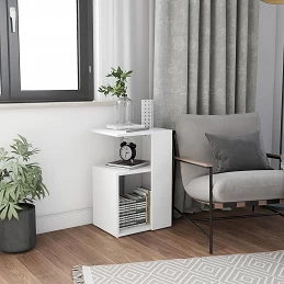 Acquista Tavolino da Salotto Bianco 36x30x56 cm in Legno Multistrato con riferimento GHV-802993 della ditta GARDENHOME