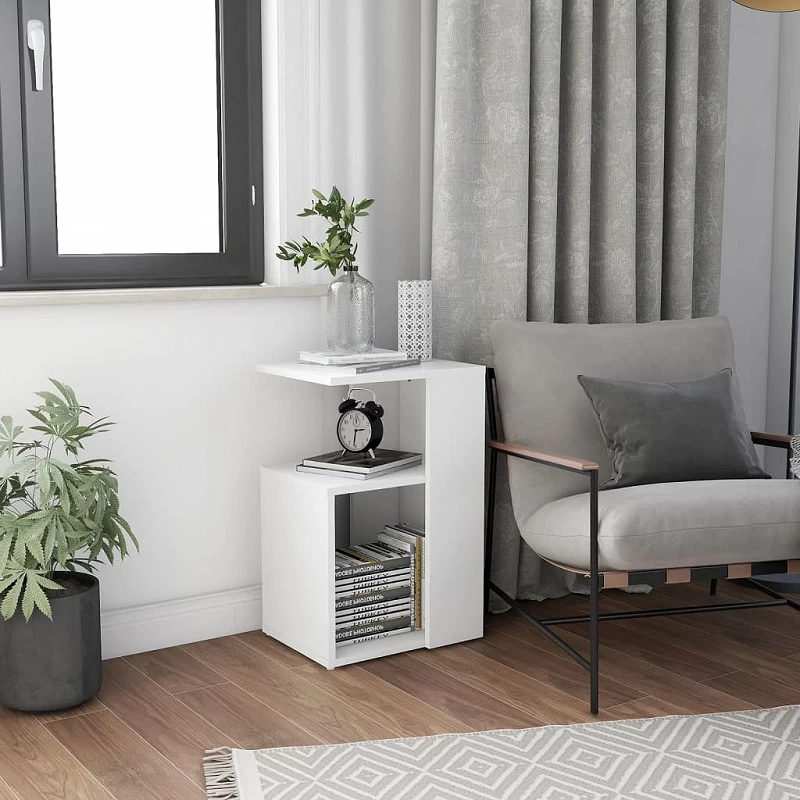 Acquista Tavolino da Salotto Bianco 36x30x56 cm in Legno Multistrato con riferimento GHV-802993 della ditta GARDENHOME