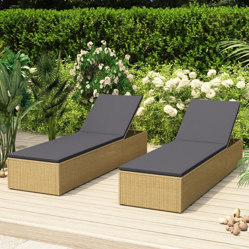 Acquista Lettino Prendisole in Polyrattan Marrone e Grigio Scuro con riferimento GHV-310146 della ditta GARDENHOME