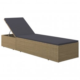 Acquista Lettino Prendisole in Polyrattan Marrone e Grigio Scuro con riferimento GHV-310146 della ditta GARDENHOME