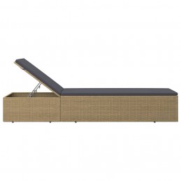 Acquista Lettino Prendisole in Polyrattan Marrone e Grigio Scuro con riferimento GHV-310146 della ditta GARDENHOME