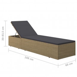 Acquista Lettino Prendisole in Polyrattan Marrone e Grigio Scuro con riferimento GHV-310146 della ditta GARDENHOME